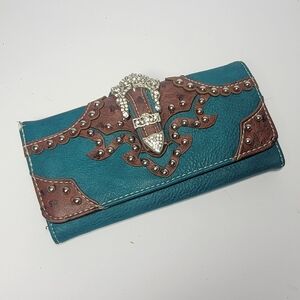 Elegant Teal and Brown Women's Wallet